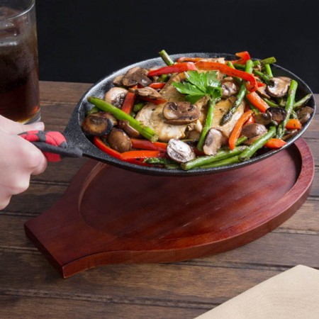 IRON CASTON 2 x 18 x 28 Cm PIATTO STEAK FAJITA PLATTER OVAL OVALE TEX MEX