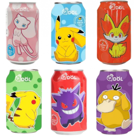 Qdol Pokemon Bibita gassata set ( 6 x 330ml ) soda
