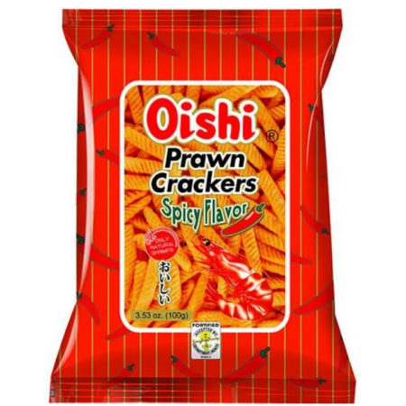 Oishi Prawn Crackers hot spicy ( 10 x 60g ) crackers ai gamberi piccanti