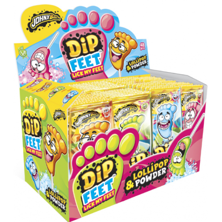Johny Bee dipper dip feet ( 48 x 9gr ) caramella con polverina frizzante