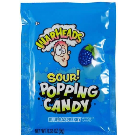 Warheads Sour Popping Candy Blue Raspberry ( 20 x 9g ) caramelle scoppiettanti