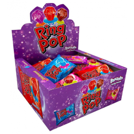 Bazooka Ring Pops 24pz lecca lecca ad anello