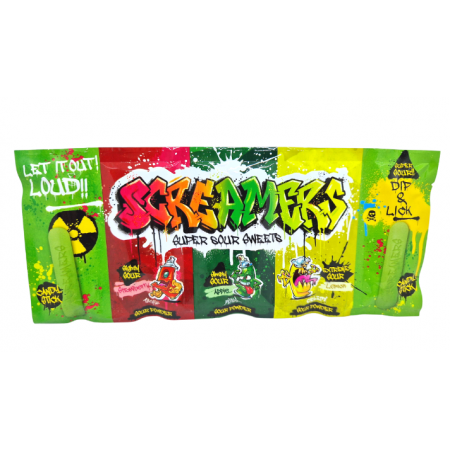 Screamers Sour Candy Dip e Lick  ( 24 x 40g ) caramella e stick