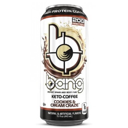 Bang Energy Drink Keto-Coffee Cookies e Cream ( 12 x 473ml ) Made in Usa