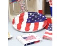 8 PIATTI FLAG AMERICA 26,6 Cm DI CARTONE MOLTO RESISTENTE PARTY