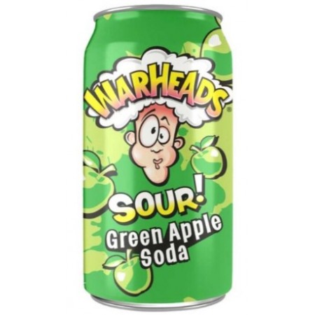 Warheads green apple sour soda 12 x 355ml Usa