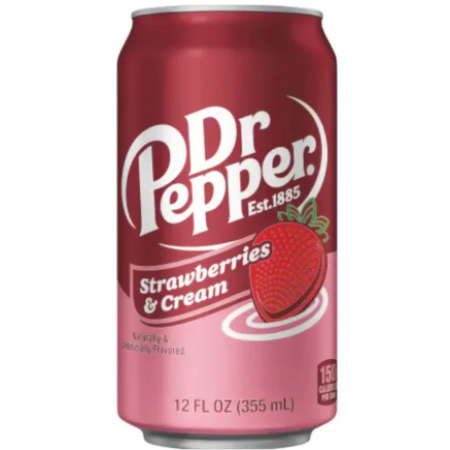 Dr Pepper Strawberries and cream ( 12 x 355ml ) made in Usa